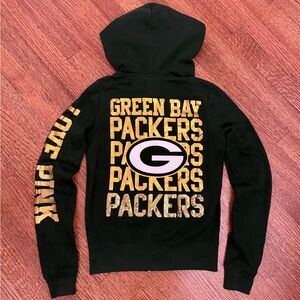 PINK Victoria's Secret NFL Green Bay Packers Zip Up Hoodie